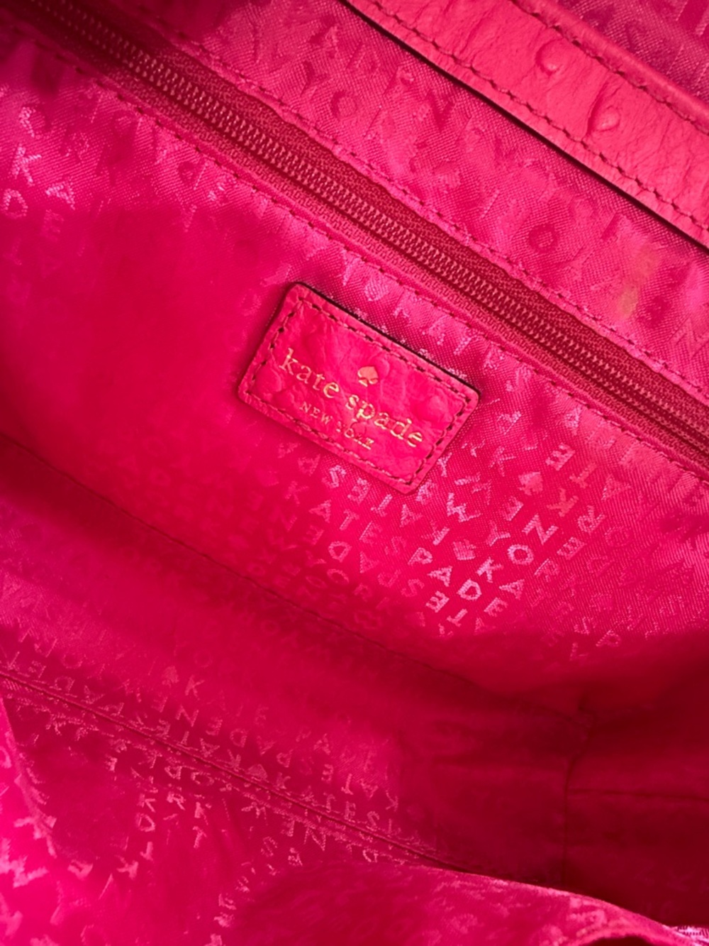 Kate Spade Hot Pink Textured Crossbody with Gold Chain - Picture 10 of 12